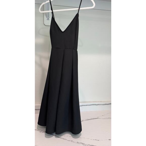 Elia Cher Strappy Black Dress Empire Waist Size Medium Black Zip Up - Picture 3 of 12